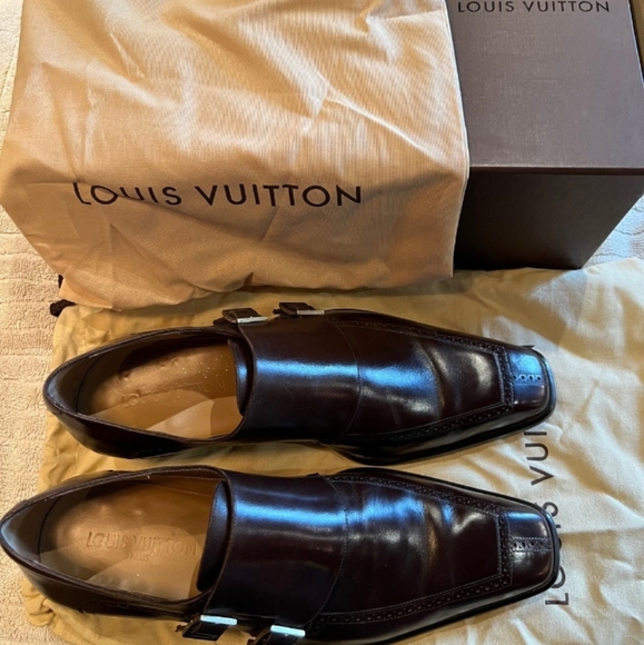 Louis Vuitton-Genuine Mens Dress Shoes-Size 9 (US)-Chocolate Brown - Picture 6 of 12